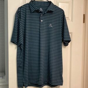 EUC Rhoback Men's L Striped Polo Shirt - Forest Green—Retired Design